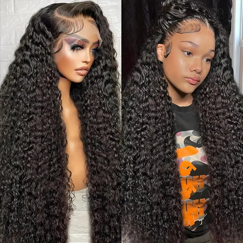 Transparent Lace Frontal Wig Deep Water Wave Brazilian Wig