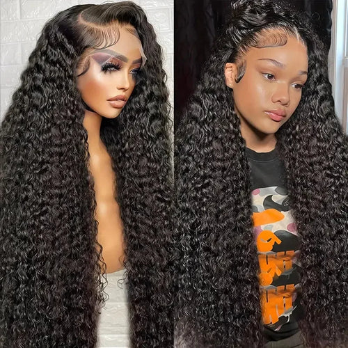 Transparent Lace Frontal Wig Deep Water Wave Brazilian Wig