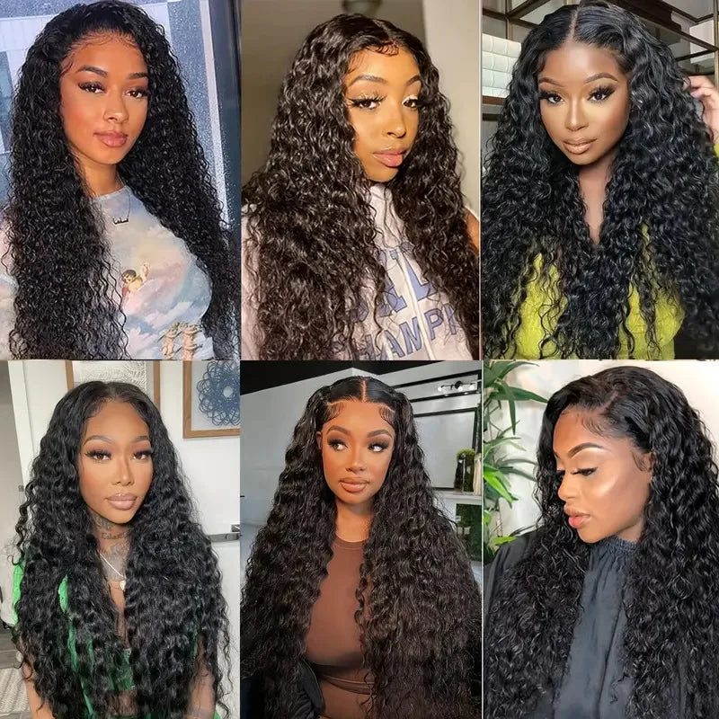 Transparent Lace Frontal Wig Deep Water Wave Brazilian Wig