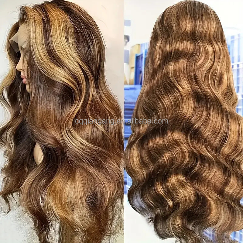 KEMY HAIR Synthetic Lace Front Wig13*4 Hd Heat Resistant Hair Highlight Blend Wig Loose Wave Pre Plucked Wig