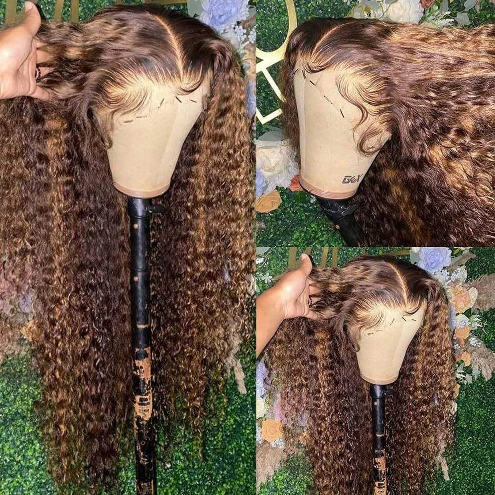 Transparent Lace Frontal Wig Deep Water Wave Brazilian Wig