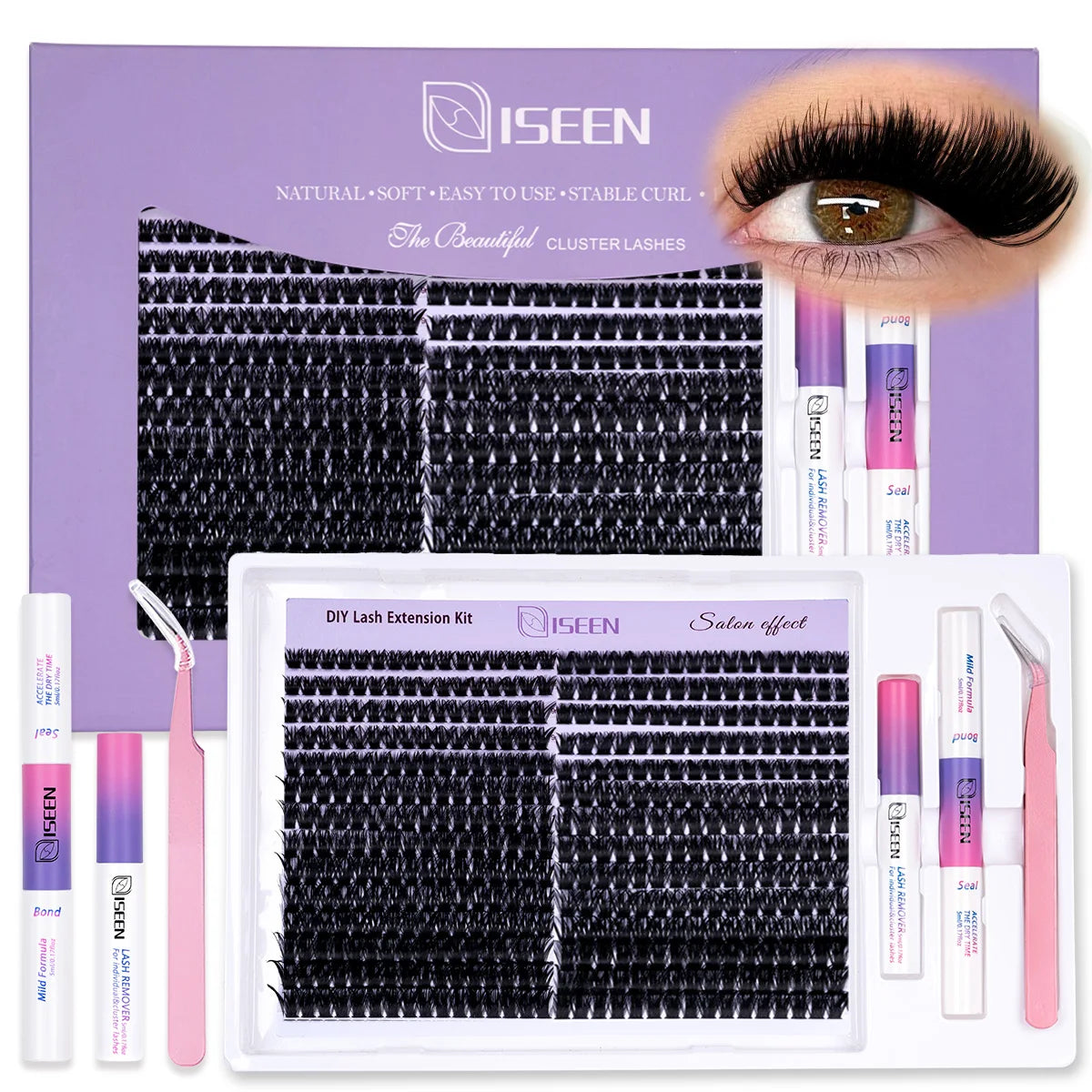 Eyelash Clusters Kit Large Capacity Wispy Individual Lashes