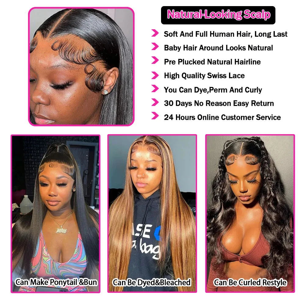 Lace Front Wig Brazilian Straight Human Hair Wig