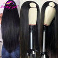 Brazilian Straight U Part Wig Human Hair 30Inch Natural Black Color Bone Straight Human Hair Upart Wig For Women